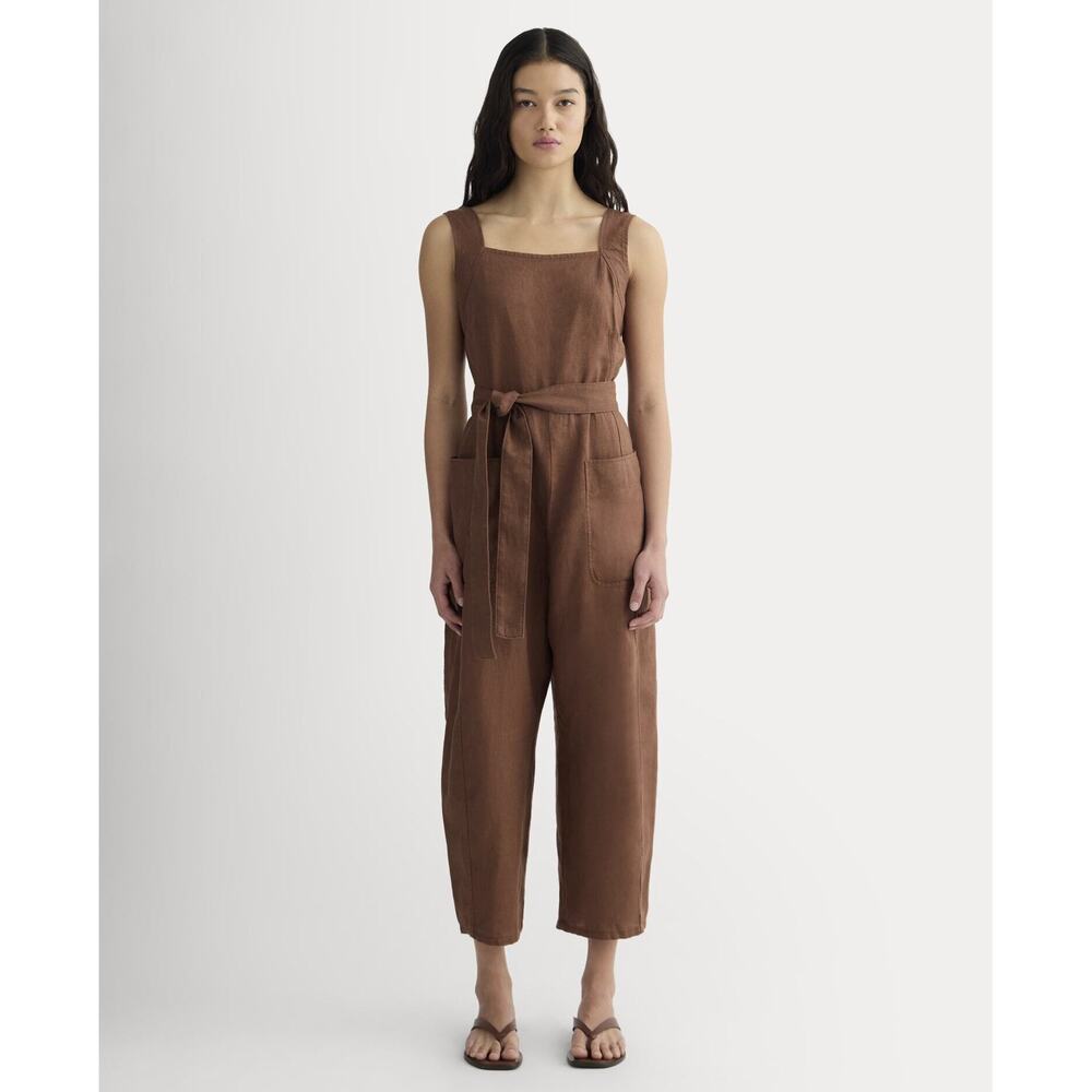 Everlane Utility Coverall in Linen in Cedarwood, Size 2